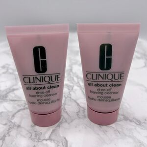 CLINIQUE All About Clean Rinse-Off Foaming Cleanser-1 Fl Oz-Lot of 2 NEW!
